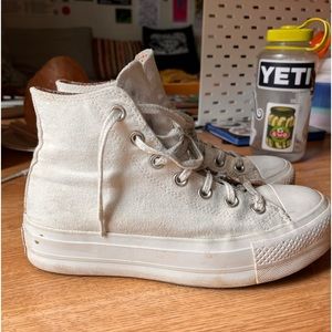 White Platform Converse